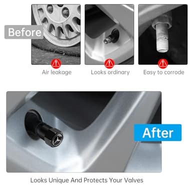 Tire Valve Stem Caps for Mercedes Benz Tire Valve Caps Car Air Cover Metal Accessories 4 Pcs Black - Image 4