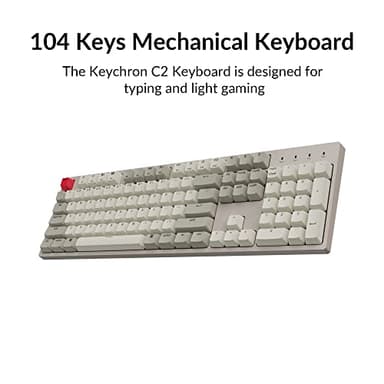 Keychron C2 Full Size Wired Mechanical Keyboard Compatible with Mac, Keychron Brown Switch, 104 Keys ABS Retro Color Keycaps Gaming Keyboard for Windows, USB-C Type-C Braid Cable - Image 8
