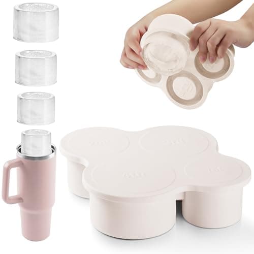 Nax Caki White Hollow Cylinder Ice Cube Mold for 20oz 30oz 40oz Stanley Cup Accessories, Silicone Tumbler Ice Mold with Lid for Tumbler Whiskey Cocktails Bourbon - Image 1