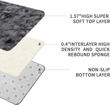 Sour Lemon 10x14 Area Rugs for Bedroom, Fluffy Rugs for Living Room, Large Area Rug Shag Shaggy Carpet Soft Plush Furry Bedside Rug, Machine Washable Area Rugs for Kids Girls Boys Home Decor Anti Slip - Image 3