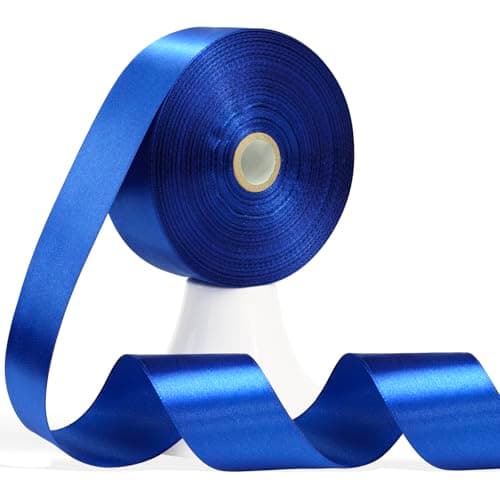 Apeseek 60 Yards Blue Ribbon 1-1/2 Inch, Solid Royal Blue Satin Ribbon for Gift Wrapping, Crafts, Flower Bouquet, Wedding, Baby Shower, Festival, Christmas, Halloween - Image 1