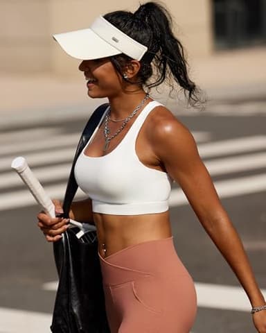 RUNNING GIRL Sports Bras for Women High Support,Racerback Workout Bra Moulded Cup High Impact Sports Bra for Women Large Bust(WX3046 White L) - Image 2