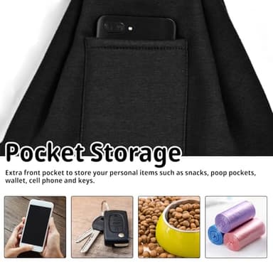 CUBY Dog and Cat Sling Carrier - Hands Free Reversible Pet Papoose Bag - Soft Pouch and Tote Design - Suitable for Puppy, Small Dogs Cats Outdoor (Black Senior, Unadjustable Strap) - Image 4