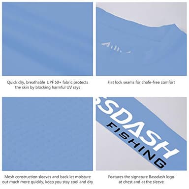 BASSDASH Fishing T Shirts for Men UV Sun Protection UPF 50+ Long Sleeve Tee T-Shirt - Image 4