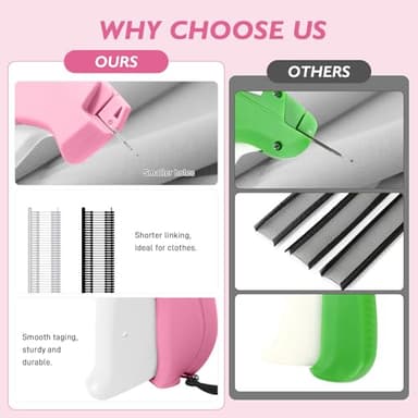 Stitch Gun for Clothing, Stitchy Gun Quick Clothes Fixer, Dress Tagging Gun-Includes 2,000 Black Fasteners & 2,000 White Fasteners & 6 Needles - Image 7
