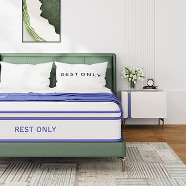 King Size Mattress 10 Inch, Rest Only King Mattress in a Box, Memory Foam & Individually Wrapped Coils Pocket Spring for Motion Isolation and Pressure Relief, Medium Firm - Image 1