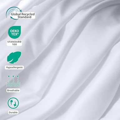 ZPECC White Bulk Flat Sheets Only Queen Size 8 Pack, Easy Sort Top Bed Sheet by Color-Coded Hem Threads, Soft Durable Brushed Microfiber Fabric Hotel Airb&bs Essentials for Hosts, 90"x102" - Image 4