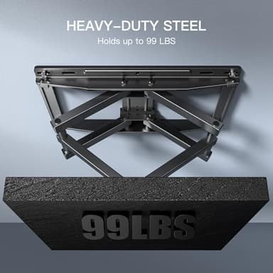 PERLESMITH TV Wall Mount Full Motion for 32-65 Inch Flat Curved Screen TVs, TV Mount with Swivels Tilts Extension Dual Articulating Bracket Arms Supports up to 99 lbs Max VESA 400x400, PSMFK9 - Image 3