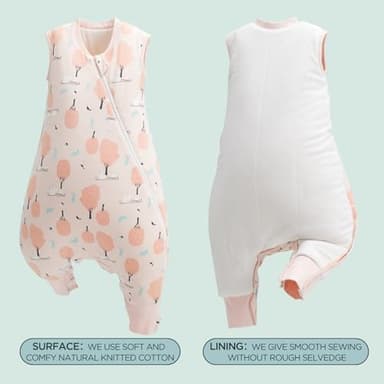 Duomiaomiao 2.5 TOG Toddler Sleep Sack 3-4T 100% Cotton Winter Side Open Zipper Baby Sleep Sack with Feet, Warm Toddler Wearable Blanket - Image 5