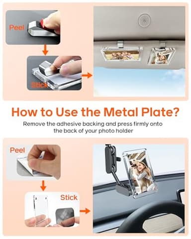 ESVNE 2Pcs Car Picture Holder for Visor Magnetic Picture Frame for 3 Inch Photos, Car Sun Visor Photo Holder with Strong Acrylic Magnet, Personalized Car Accessories with Clips for Easy Display - Image 8