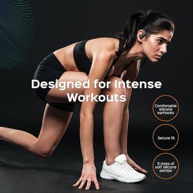 TREBLAB X3 Pro - Workout True Wireless Earbuds, Comfortable Earhooks, Bluetooth 5.3, Punchy Bass, Noise Isolation, 145H Playtime, IPX5 Waterproof, Sweatproof, 2 Mics for Calls, Sport Bluetooth Earbuds - Image 2