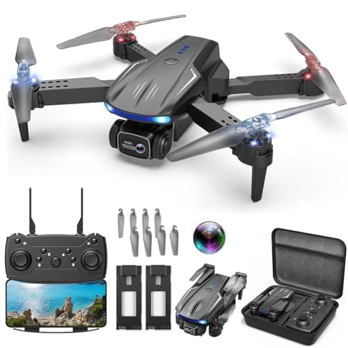 X-shop Drone with 1080P Camera for Kids Adults, Foldable RC Quadcopter with One Key Take Off/Land, Gesture Selfie, 3D Flip, 2 Batteries, Carrying Case, Toy Gift for Beginners - Image 1