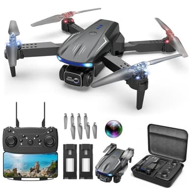 X-shop Drone with 1080P Camera for Kids Adults, Foldable RC Quadcopter with One Key Take Off/Land, Gesture Selfie, 3D Flip, 2 Batteries, Carrying Case, Toy Gift for Beginners - Image 1