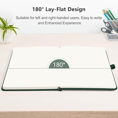 RETTACY Blank Journal Notebook, 2-Pack, 192 Pages per Pack, A5 Medium Size (5.7'' x 8.3''), Leather Hardcover, 100 GSM Thick Paper, for Sketching, Drawing, Painting (Black & Dark Green) - Image 6
