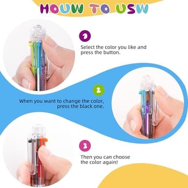 30 PCS 6-in-1 Multicolor Ballpoint Pens 0.5mm Party Favors 6 Colors Retractable Multicolor Pen for Office School Supplies Kids Students Children Birthday Party Favors Gifts Fun Pens (30 - Image 5