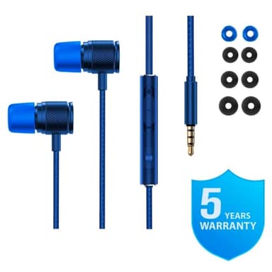 LUDOS Ultra Wired Earbuds in-Ear Headphones, 5 Years Warranty, Earphones with Microphone, Noise Isolating Ear Buds, Memory Foam for iPhone, Samsung, School Students, Kids, Women, Small Ears - Blue - Image 6