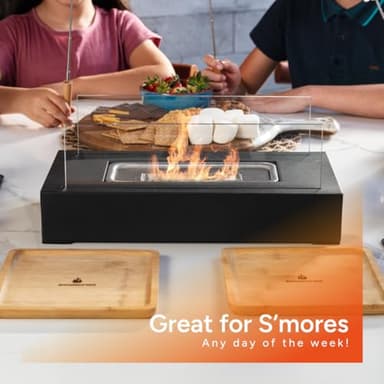 Roundfire Edge - Tabletop Fire Pit with Smores Kit - Ethanol Fire Pit, Fire Bowl, Table Top Fire Pit, Mini Personal Fireplace for Indoor & Garden - Gifts for Women Housewarming Birthday - Image 3