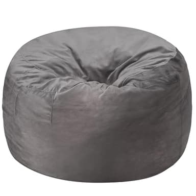 Homguava 3FT Bean Bag Chair: 3' Bean Bags with Memory Foam Filled, Large Beanbag Chairs Soft Sofa with Dutch Velvet Cover-Grey - Image 8