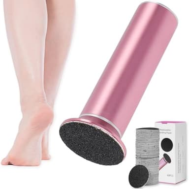 Dermawave Electric Foot File Callus Remover for Feet, Professional Foot Scrubber Sander Grinder for Dead Skin Cracked Heel, Pedicure Tool with 60 Sandpaper Discs for Men & Women - Image 1