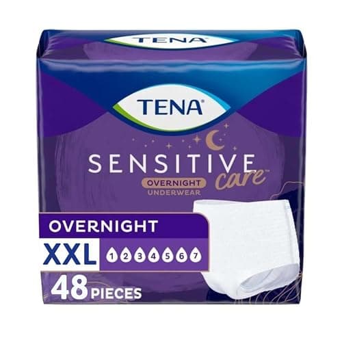TENA Sensitive Care Overnight Incontinence Underwear for Women, XXLarge, 48 Count (New Sizing) - Image 1