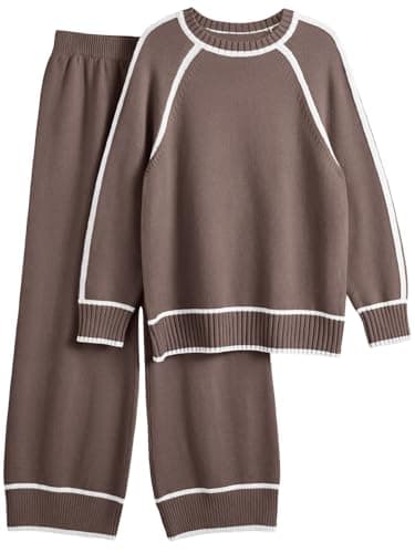 LILLUSORY Womens Lounge Set Two 2 Piece 2025 Fall Loungewear Knit Matching Sweater Sweat Suits SweatSuits Trendy Fashion Outfits Clothes Clothing Colorblock Pants Winter Cute - Image 1