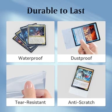 1200 Pack Card Sleeves, Perfect Fit Inner Sleeves Ideal for Double-Sleeving, Crystal Clear Trading Card Sleeve for MTG, PKM, TCG, Compatible with Matte MTG Card Sleeve - Image 7
