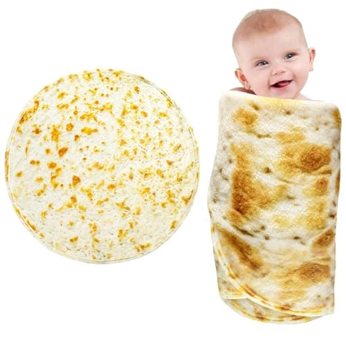 Tortilla Baby Burritos Swaddle Blanket - Taco Flannel Wrap Blanket, 285 GSM Soft, Funny Gifts for Baby Shower, Boy or Girl, 0-3, 6, 9 Months - Image 1