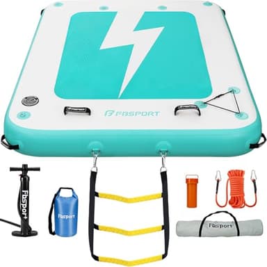 FBSPORT Inflatable Floating Dock, Inflatable Air Dock Platform Floating Island Raft with Non-Slip Surface, Inflatable Water Floating Dock Mat for Lake Pool Beach Ocean, 5x6x0.5 ft, Green - Image 9