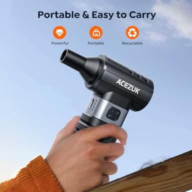Compressed Air Duster 4-Gear Adjustable 300000RPM Electric Air Duster Rechargeable Brushless Motor Mini Cordless Air Blower for Keyboard, Electronics,Car and Home Cleaning Replaces Compressed Air Can - Image 4