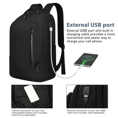 Goloni Multi-functional Travel Backpack, Large Capacity for Men Women Waterproof Business Work Bag, College Laptop Backpack with USB Charging Port, Suitable for 17-inch Computers - Image 2