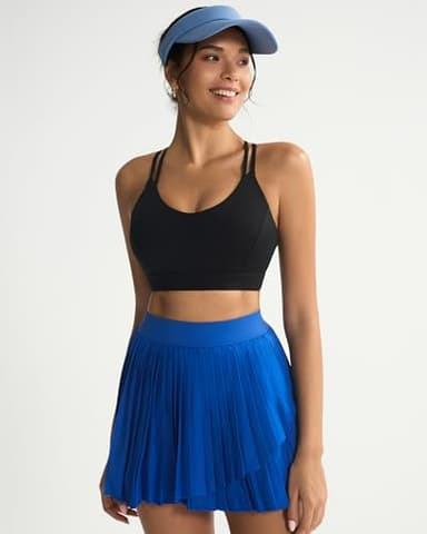 RUNNING GIRL Strappy Sports Bra for Women Sexy Crisscross Back Light Support Yoga Bra with Removable Cups Black - Image 6