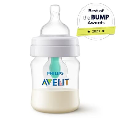 Philips Avent Anti-Colic Bottle with AirFree Vent, 4oz, with Flow 1 Nipples, 0m+, 4pk, Clear, SCY701/04 - Image 2