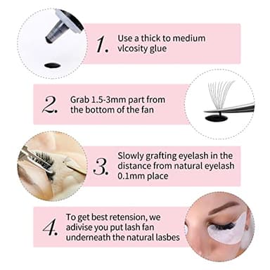FADLASH 1000 Fans 10D Premade Volume Eyelash Extensions Mixed Tray Premade Fans Eyelash Extensions D Curl Premade Lash Fans Pointed Handmade Promade Loose Fans Thin Base (10D-0.07D,9-16mm) - Image 7