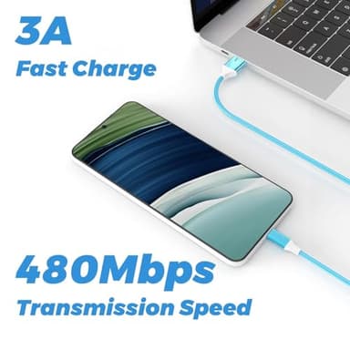 USB to USB C Cable, 6Pack(3/6/10ft) Type C Charger Fast Charging Cord 3.1A Colourful Nylon Braided Android Charger USB C Cable for iPhone15/16 Pro Max Plus,Samsung Galaxy,Google Pixel,LG,Hawei - Image 3