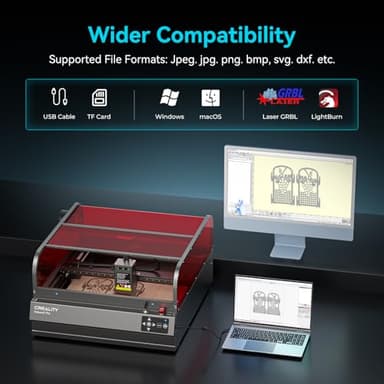 Falcon2 Pro 40W Enclosed Laser Engraver with Air Assist, Pilot Technology, Built-in Camera, Class 1 Laser Cutter and Engraver Machine for Wood, Metal, Batch Prodcuction, Engraving Area 400 * 415mm - Image 10