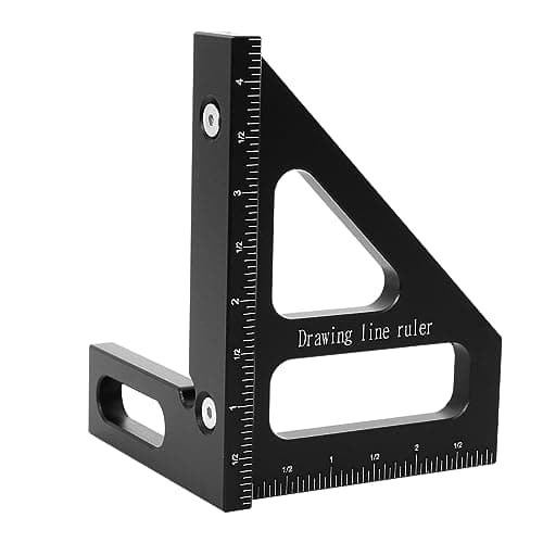 KETIPED Imperial 3D Multi-Angle Measuring Ruler,45/90 Degree Aluminum Alloy Woodworking Square Protractor, Miter Triangle Ruler High Precision Layout Measuring Tool for Engineer Carpenter,003BK - Image 1