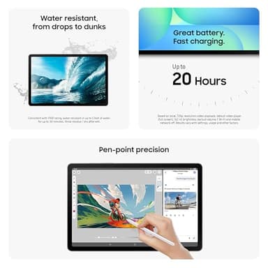 SAMSUNG Galaxy Tab S10 FE 256GB WiFi Android Tablet, Large Display, Long Battery Life, Exynos 1580 Processor, IP68 Water-Resistant, 90 Hz Refresh, S Pen for Note-Taking, US Version, Gray - Image 4