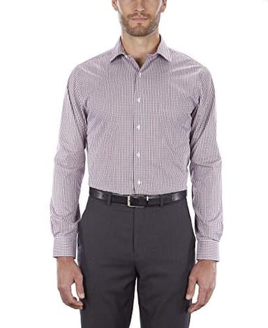 Van Heusen Men's Dress Shirt Regular Fit Flex Collar Check, Port, 16" Neck 32"-33" Sleeve - Image 2