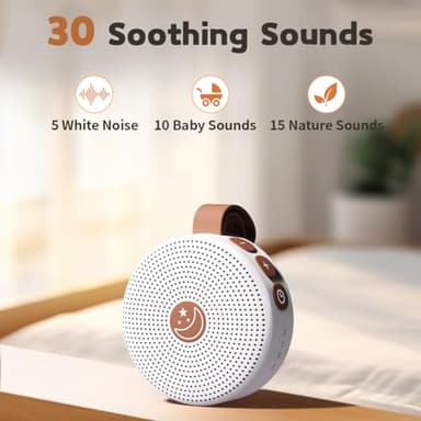 Sound Machine Mini Portable Baby White Noise Machine with 30 Soothing Sounds for Kids Adults Auto-Off Timer 32 Volume Levels Rechargeable Brown Noise Sleep Machine for Home Office Privacy and Travel - Image 2