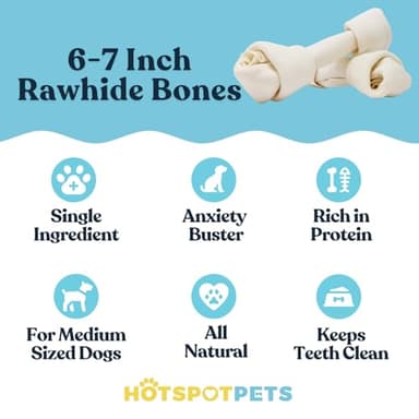 hotspot pets 10 Pack - 6-7 Inch Certified Facility Rawhide Dog Chews - from Grass Fed Brazilian Cows - Promotes Tooth Health and Good Behavior (10 Pack) - Image 2