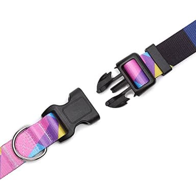 Suredoo Adjustable Dog Collar with Patterns, Ultra Comfy Soft Nylon Breathable Pet Collar for Small Medium Large Dogs (L, Purple Geometry) - Image 6