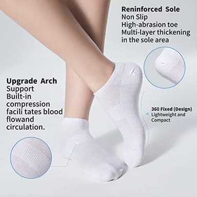 inhees 8 Pairs Ankle Socks Women's and Men Thin Athletic Running Cotton Low Cut No Show Socks - Image 3