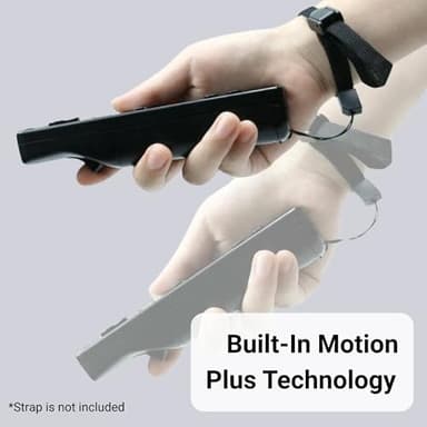 Wii Remote with Motion Plus - Wireless Bluetooth Game Controller - Official Wii and Wii U Compatible - 2 Pack (Renewed) (Black) - Image 3