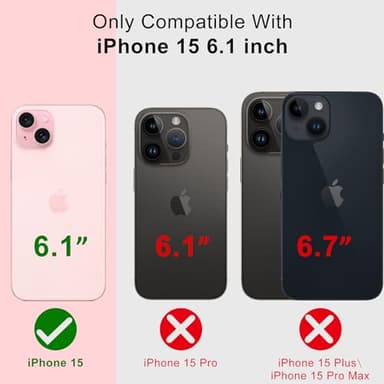 bicol Compatible with iPhone 15 Case, Crystal Acrylic Clear with Fashionable Pattern Designs for Girls Women, Slim Fit Shockproof Protective Phone Cover 6.1 inch Blooming Flowers - Image 7