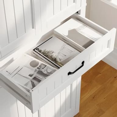 Gizoon 71'' Kitchen Pantry Storage Cabinet, Freestanding Pantry Organizers and Storage Cabinet with 4 Doors and 4 Adjustable Shelves, Tall Cabinet with Large Drawer for Kitchen, Living Room, Bathroom - Image 5