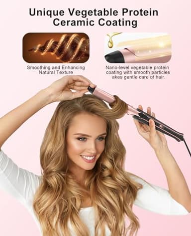 Nimmu Curling Iron Set with Thermal Brush Ceramic Curling Wand (0.35"-1"), 1 1/2 Inch Pro Heated Round Brush Create Blowout Look & Natural Curls, 30S Fast Heat Up, Detachable Dual Voltage Hair Curler - Image 4