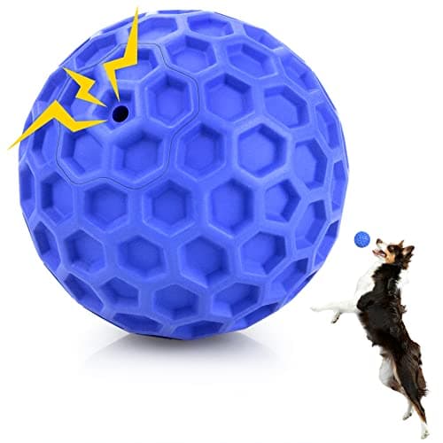 DISSKNIC Indestructible Squeaky Dog Ball, Relieves Anxiety, Cleans Teeth, Interactive Chew Toy for Aggressive Chewers, Dog Toy for Large Breeds, Outdoor Waterproof - Image 1
