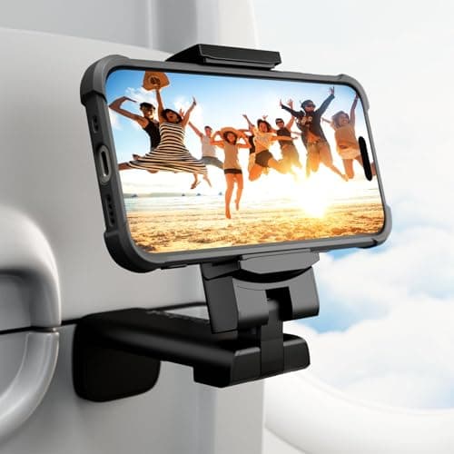 Klearlook Universal Airplane Phone Holder, in Flight Travel Essentials Phone Holder Mount with Multi-Directional 360° Rotation, Travel Must Haves Handsfree Phone Stand for Flying, Home, Office - Image 1
