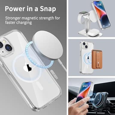 COOLQO Magnetic for iPhone 14/iPhone 13 Case with Screen Protectors, Compatible with MagSafe, Military Grade Drop Protection, Dual Layer Design Heavy Duty Protective Shockproof Phone Case, Clear - Image 4