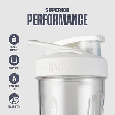 BlenderBottle Strada Tritan Shaker Bottle with Locking Lid, 28-Ounce, White - Image 2